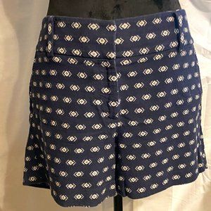 Ann Taylor Short Sz 12 Embroidered Aztec Blue